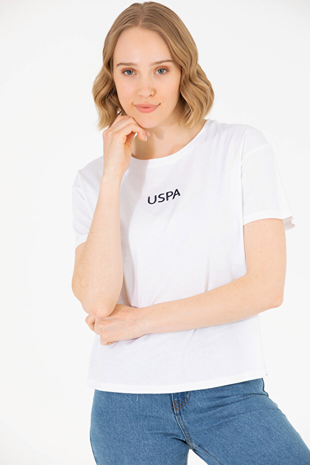Women's White Crew Neck T-Shirt 50266326-Vr013