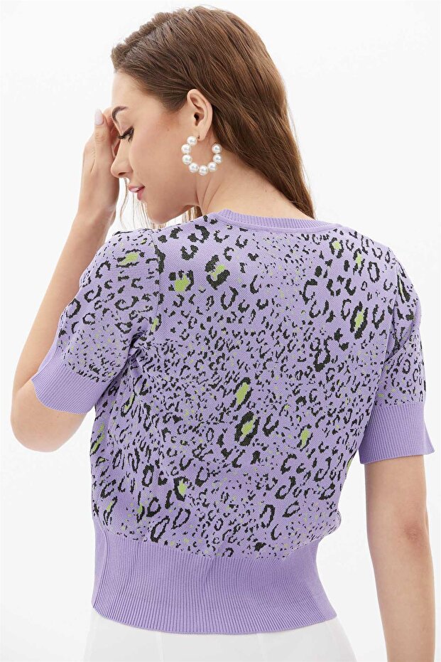 PAYET İŞLEMELİ HIRKA Lila - 4