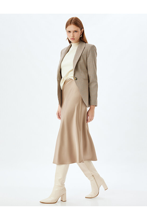 Ktn - Satin Skirt Midi Length A-Line Standard Waist