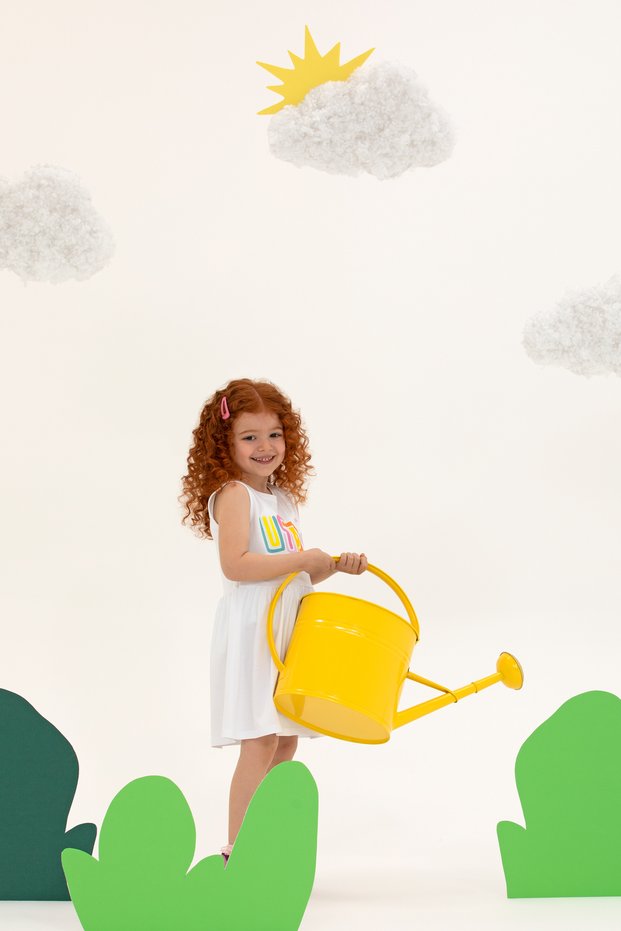Girl's White Sleeveless Knitted Dress 50266727 -Vr013