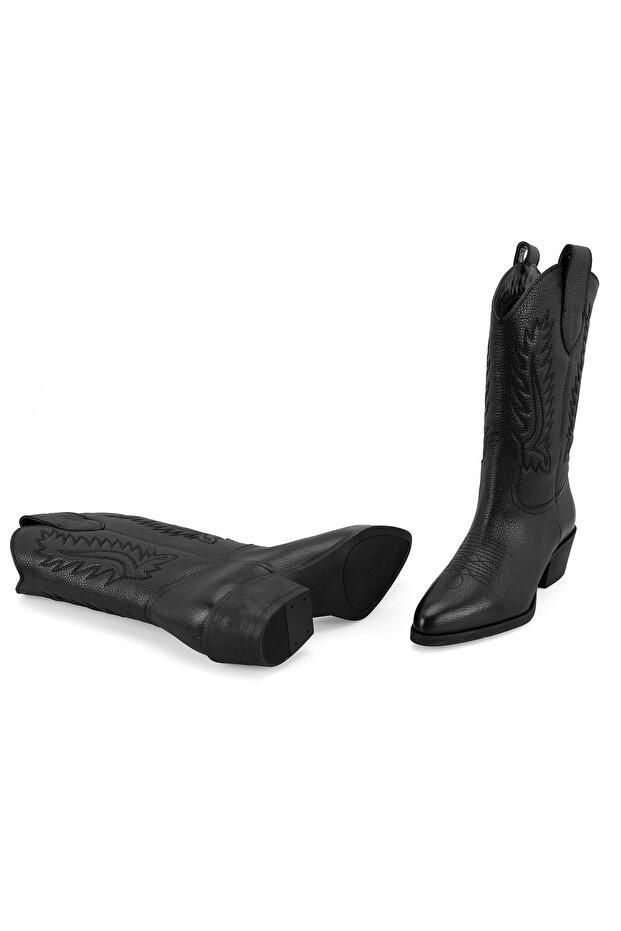 Noa Siyah Kadın Deri Bot - 8