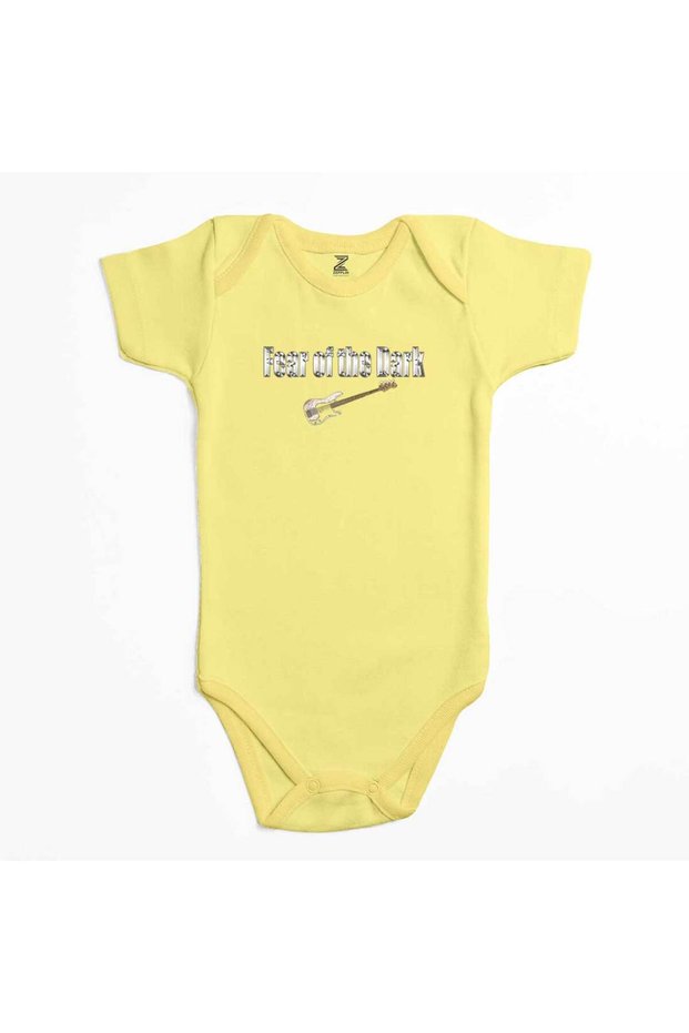 Iron Maiden Fear of the Dark Guitar Yellow Color Baby Bodysuit