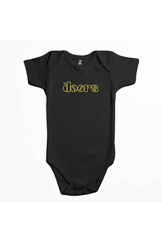 بدلة أطفال بشعار The Doors باللون الأصفر والأسود