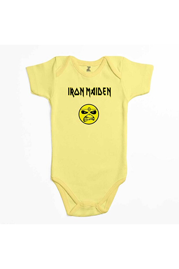 بدلة أطفال من Iron Maiden Face باللون الأصفر