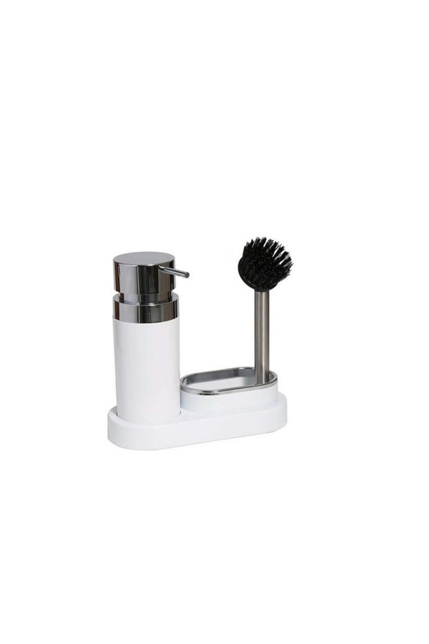 Polen Kitchen Set White Liquid Soap Dispenser Brush