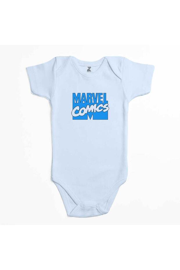 بدلة أطفال باللون الأزرق بشعار Marvel Comics باللون الأزرق