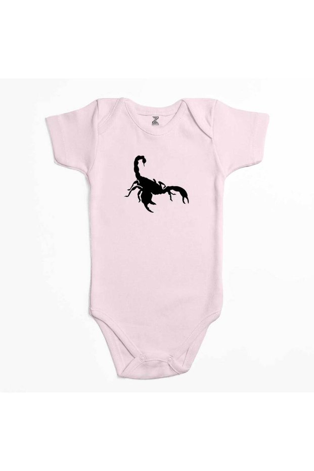 Scorpions Logo White Pink Color Baby Bodysuit