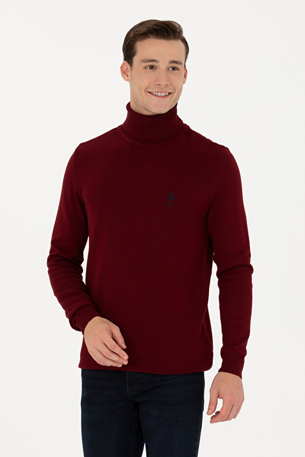 Erkek Bordo Basic Kazak 50268935-VR014 - 1