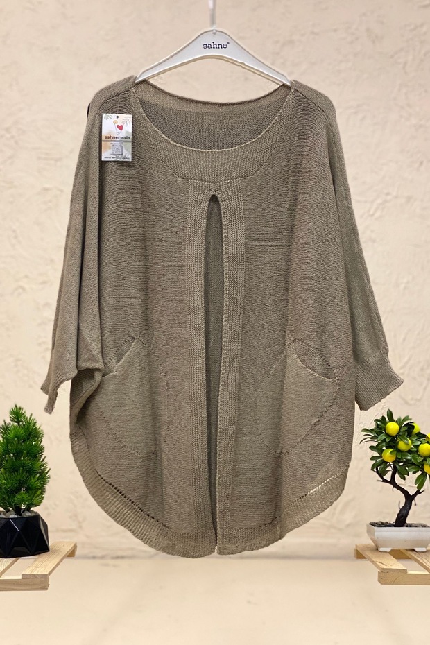 Mercerized Loose Blouse with Open Front Pocket