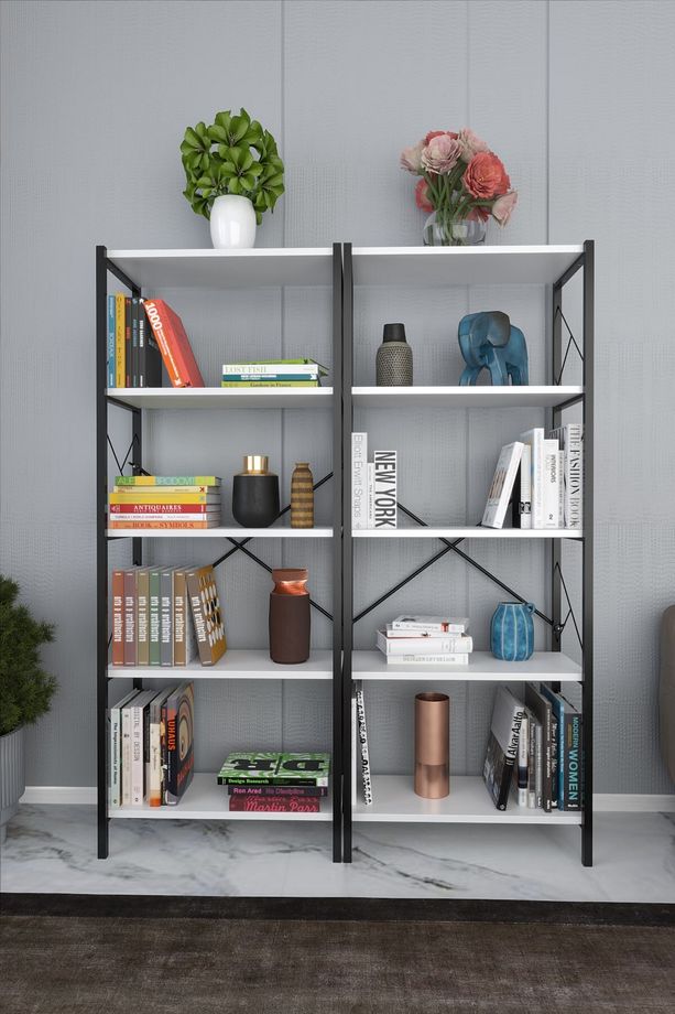 Blue Metal Kitaplık 5 Raflı Çok Amaçlı Dosya Kitap Rafı Ofis Salon Raf 150 Cm - 2