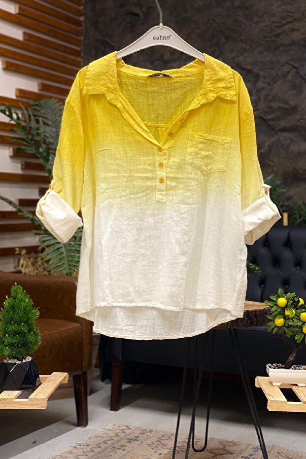 التعادل صبغ نمط طوق نصف زر قميص - 1