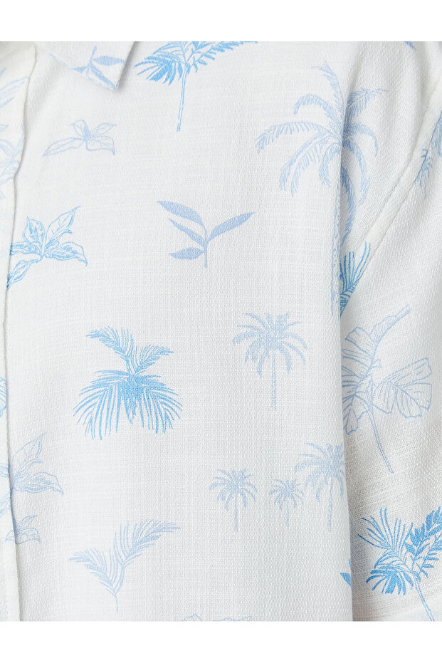 Tree Patterned Short Sleeve Shirt - 6