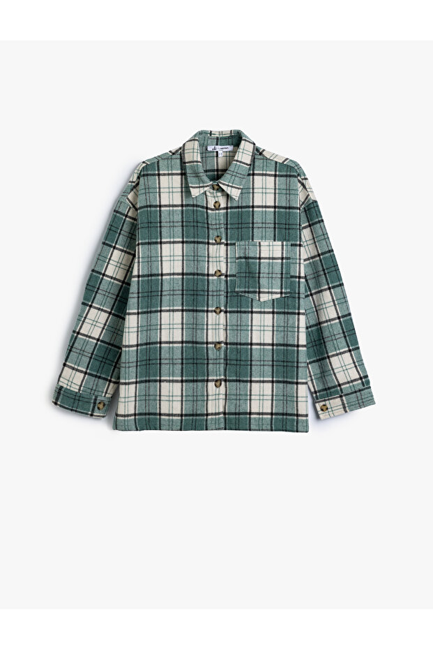Oversize Lumberjack Shirt Long Sleeve Pocket Detail Classic Collar Buttoned