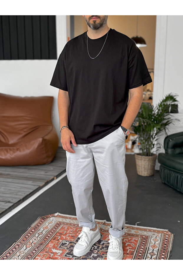 Siyah Basic İnce T-Shirt JJ-589 - 1