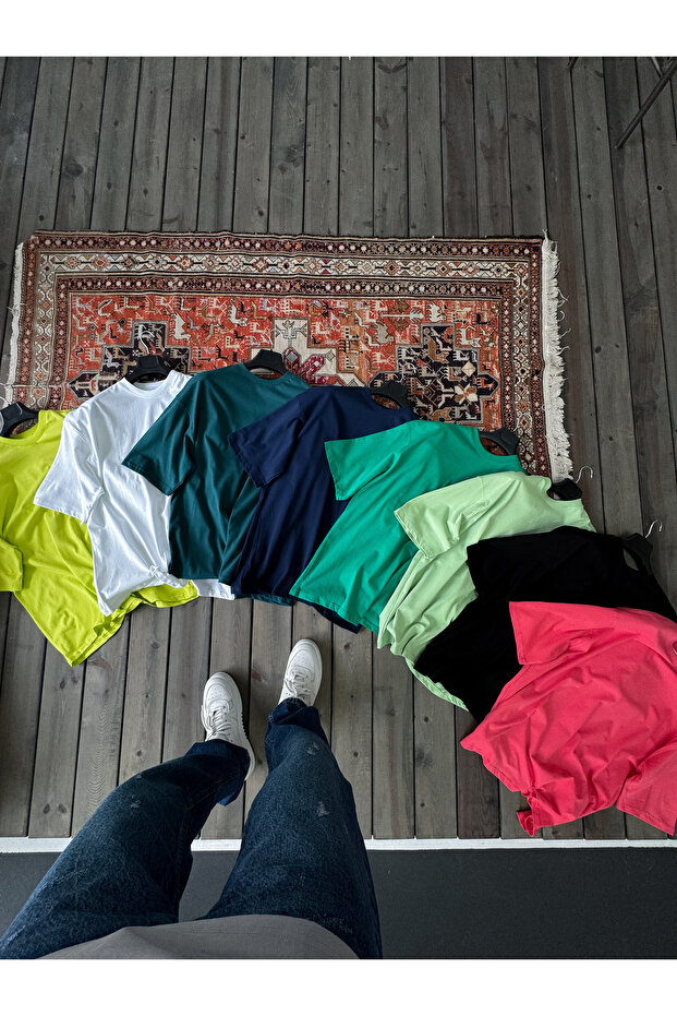 Beyaz Basic Oversize T-Shirt JJ-326 - 5