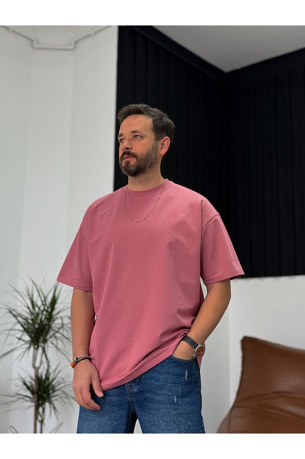 Gül Kurusu İki İplik Basic T-Shirt V2 JJ-692 - 5