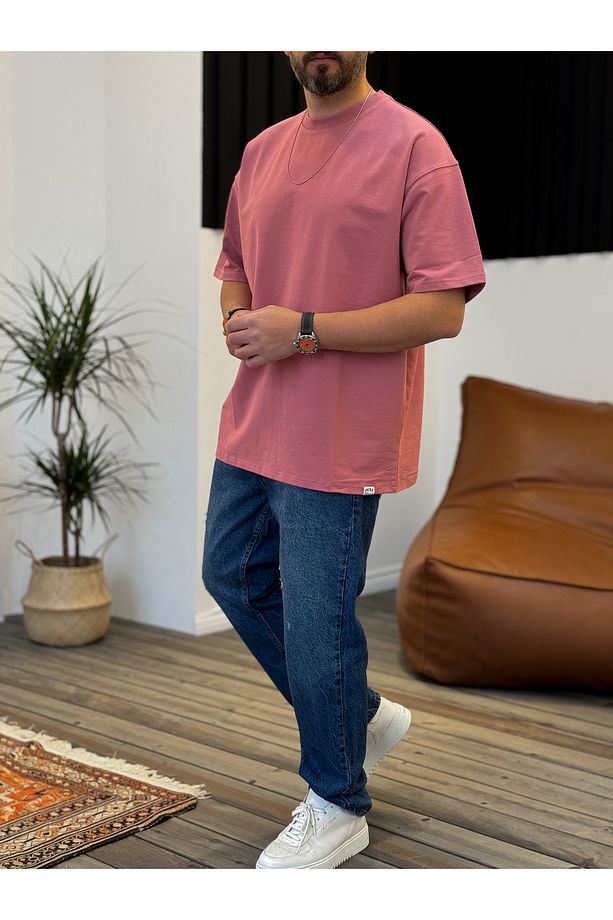 Gül Kurusu İki İplik Basic T-Shirt V2 JJ-692 - 3