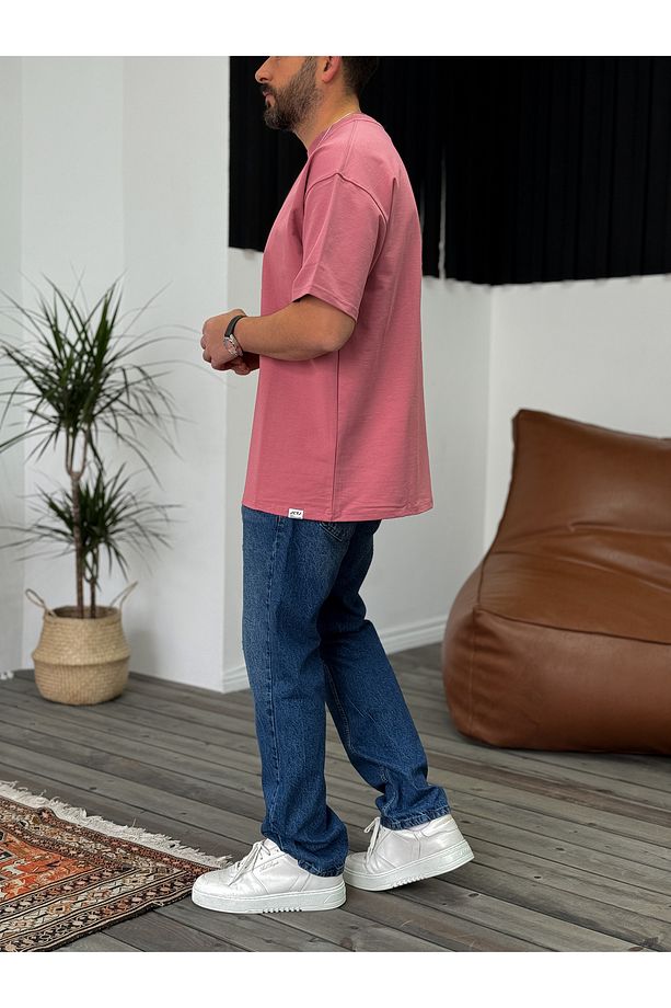 Gül Kurusu İki İplik Basic T-Shirt V2 JJ-692 - 4