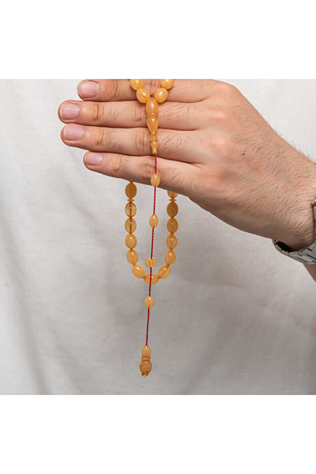 Pressed Amber Prayer Beads