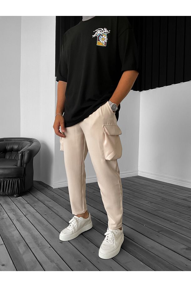 Bej Kargo Cepli Rahat Pantolon DP-0018 - 1