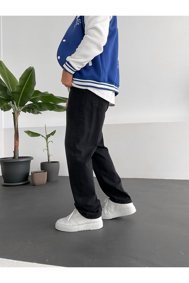 Siyah Eskitme Baggy Pantolon Ke-168 - 4