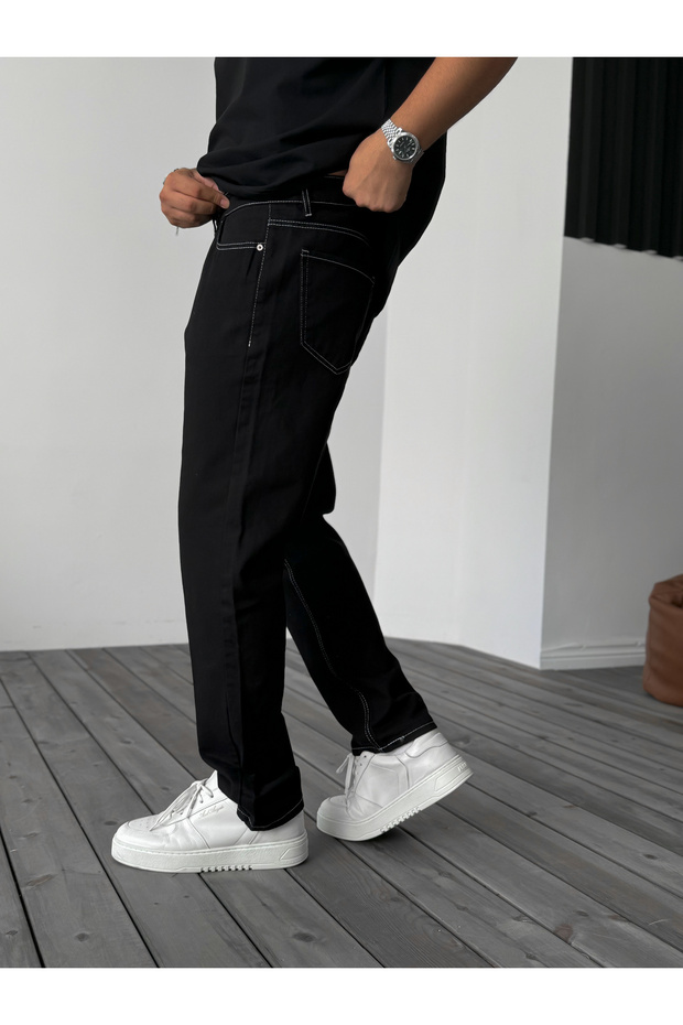 Siyah Dikişli Baggy Jean KE-563 - 6