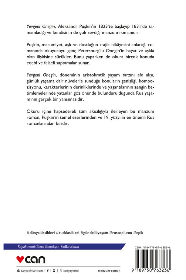 Yevgeni Onegin Aleksandr Sergeyeviç Puşkin Kitabı 216 Sayfa Can Yayınları - 3