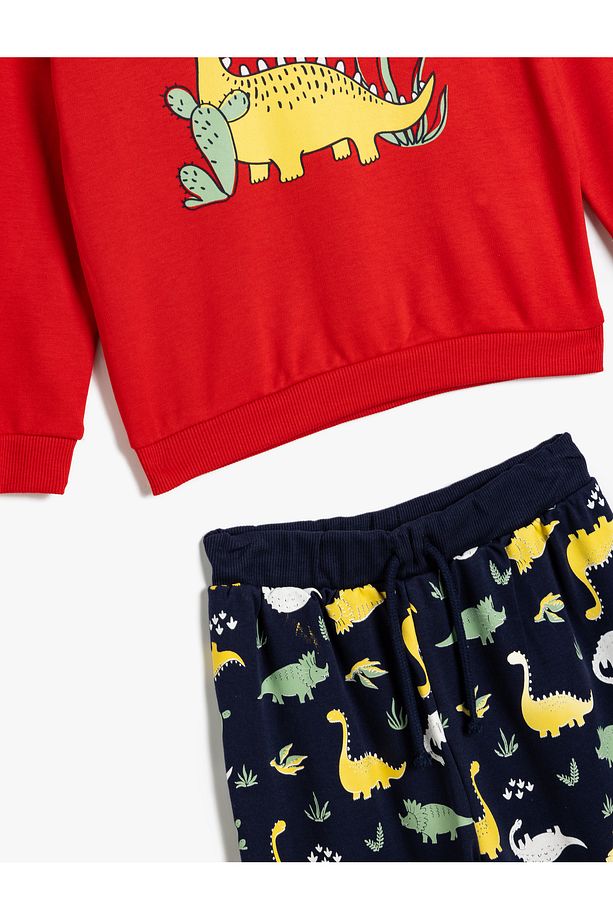 Pamuklu Pijama Takımı Dinozor Baskılı - 3