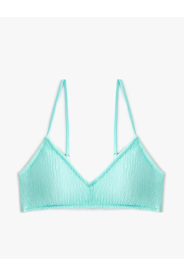 Textured Bralet Bikini Top with Back Clasp