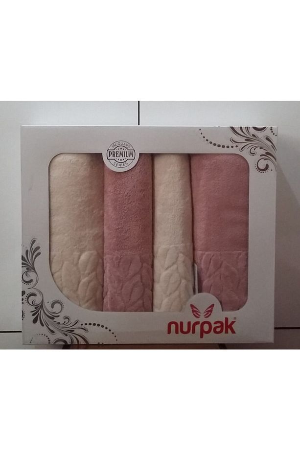 Hazal Banyo Havlu Seti - Krem - Gül - 2