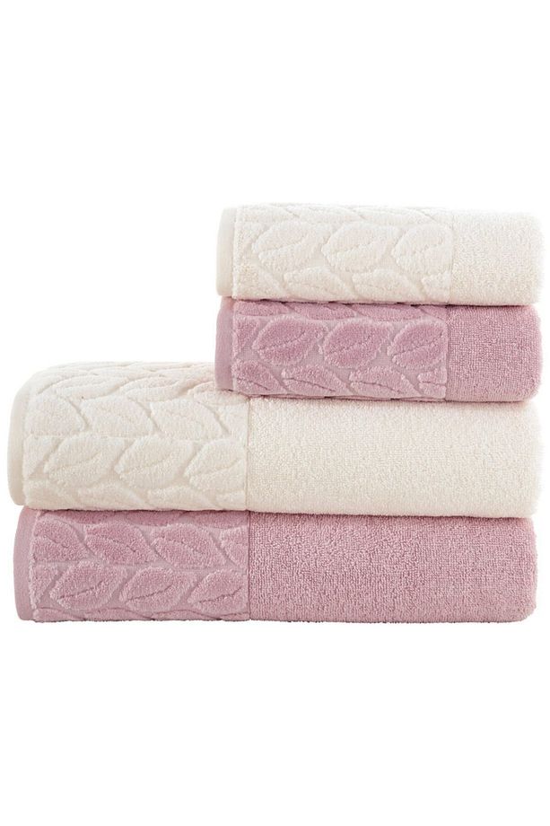 Hazal Banyo Havlu Seti - Krem - Gül - 1
