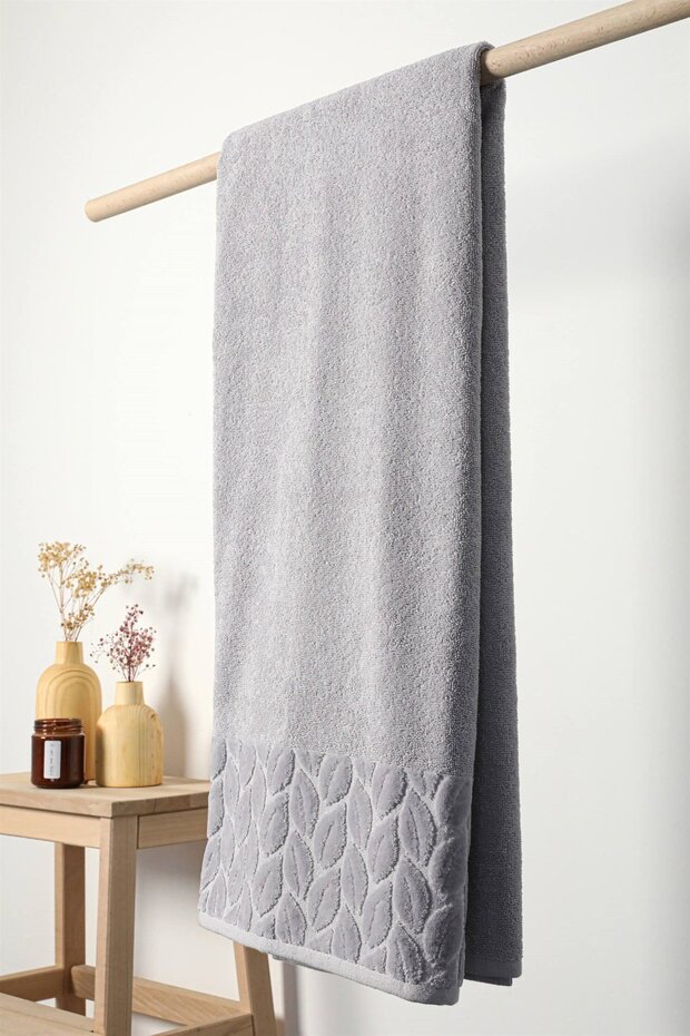 Nurpak Hazal Cotton Bath Towel 610 Gr - Gray
