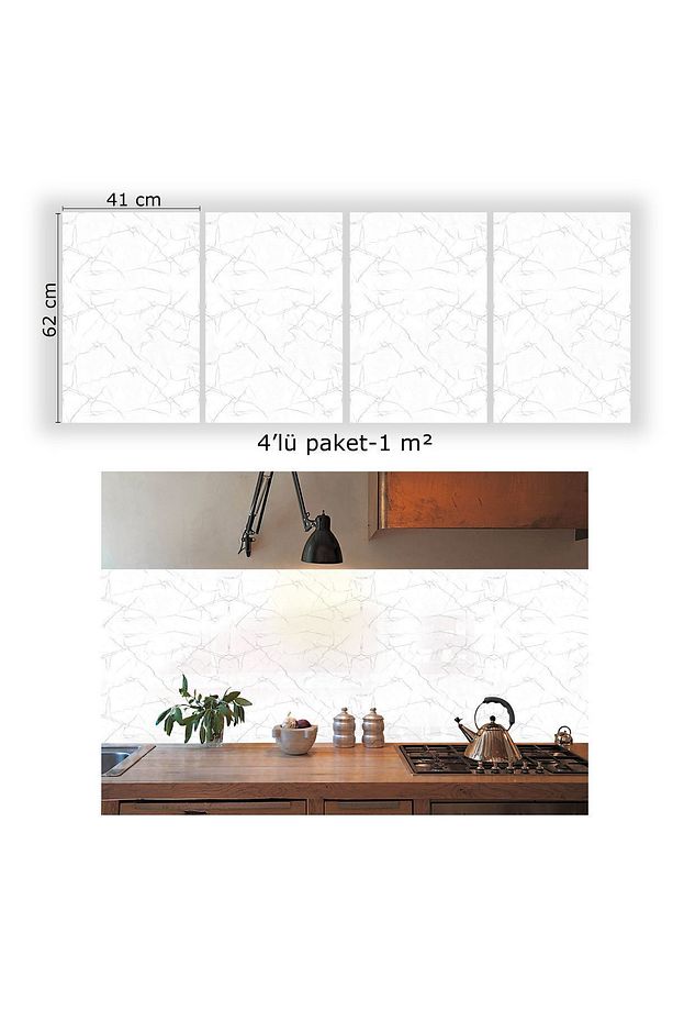 Kendinden Yapışkanlı Silver Desenli Pvc Panel 41x62 Cm (12 Adet) 3 M² - 4