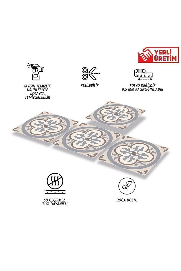 Kendinden Yapışkanlı Alaska 01 Desenli Pvc Karo 30x30 Cm (11 ADET) 1m2 - 2