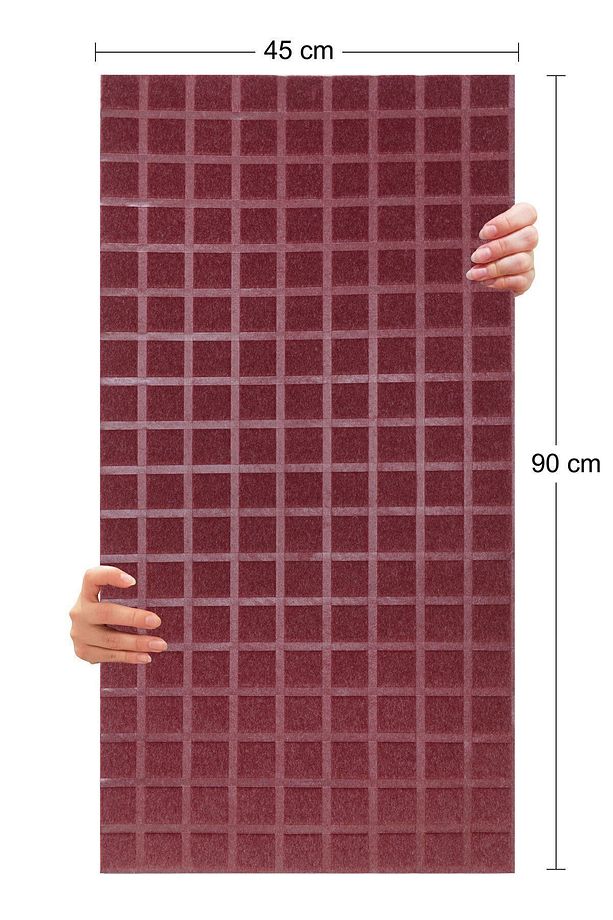 Akustik Ve Dekoratif Kare Desenli Keçe Panel 45x90 Cm / 2 Adet / 0,81 m² - 1