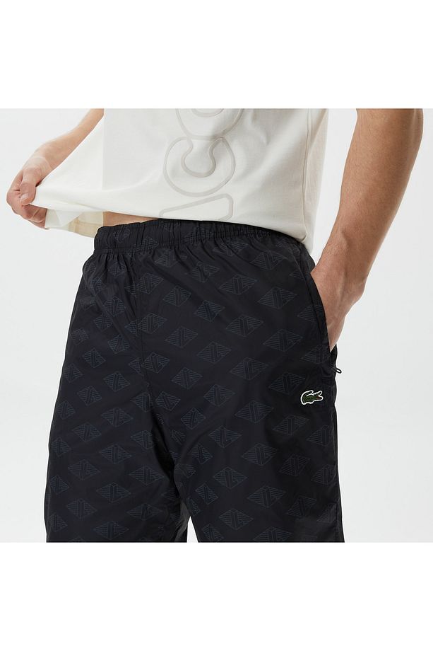 Erkek Regular Fit Monogram Siyah Eşofman Altı - 4