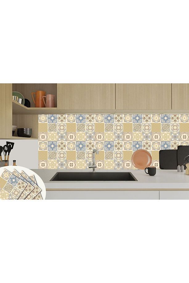 Kendinden Yapışkanlı Soft Çiçek Desenli Pvc Karo 30x30 Cm (56 Adet) 5m2 - 5