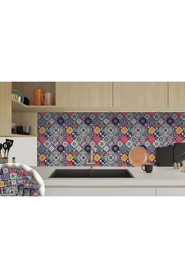 Kendinden Yapışkanlı Pembe Karo Desenli Pvc Karo 30x30 Cm (11 ADET) 1 M² - 6