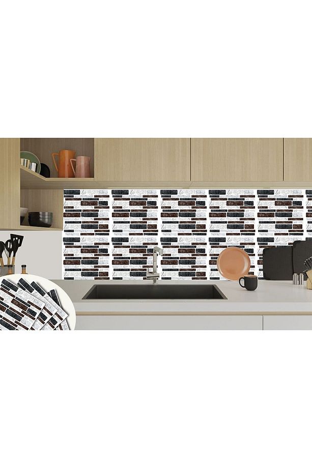 Kendinden Yapışkanlı Asorti Mermer Desenli Pvc Karo 30x30 Cm (4 ADET) 0,36 M2 - 6