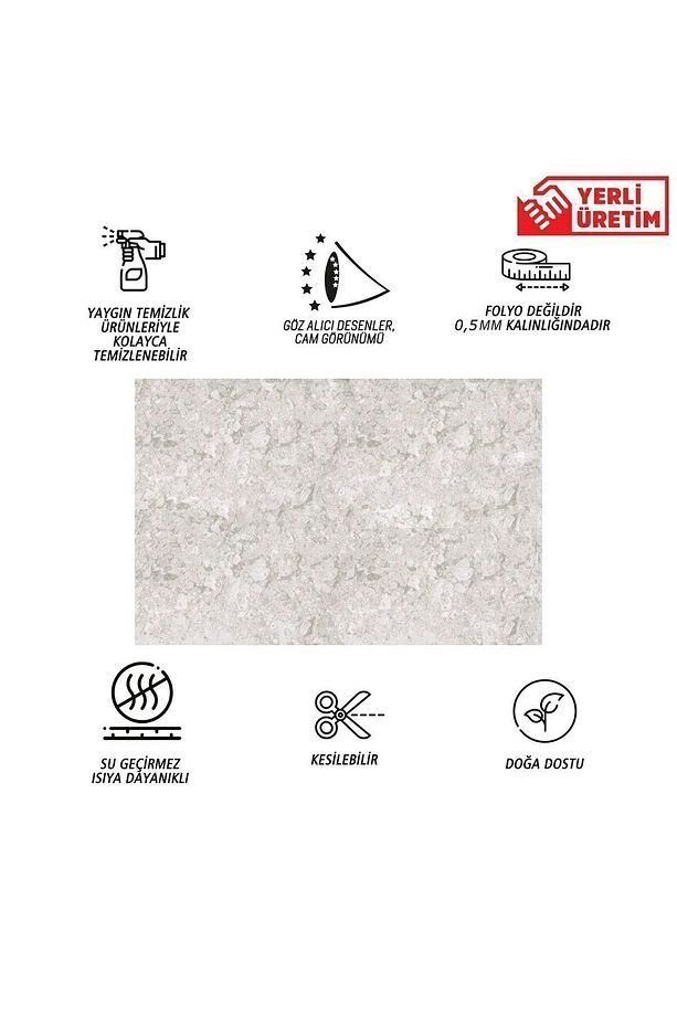 Kendinden Yapışkanlı Gri Lekeli Desenli Pvc Panel 41x62 Cm (12 Adet) 3 M² - 3