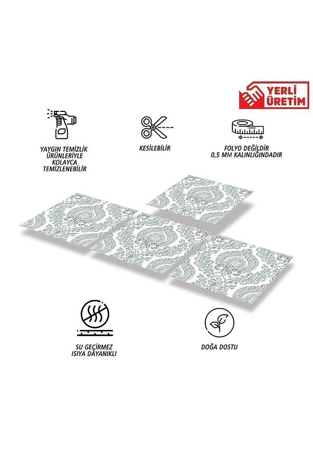 Kendinden Yapışkanlı Retro Salon Desenli Pvc Karo 30x30 Cm (56 Adet) 5m2 - 2