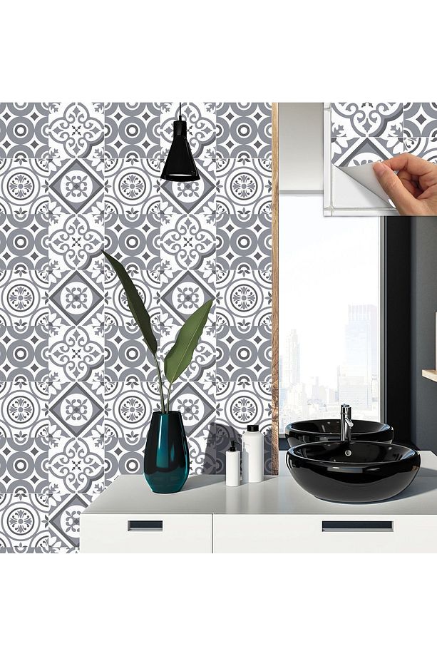 Kendinden Yapışkanlı Geometrik 010 Desenli Pvc Karo 30x30 Cm (4 ADET) 0,36 M2 - 5