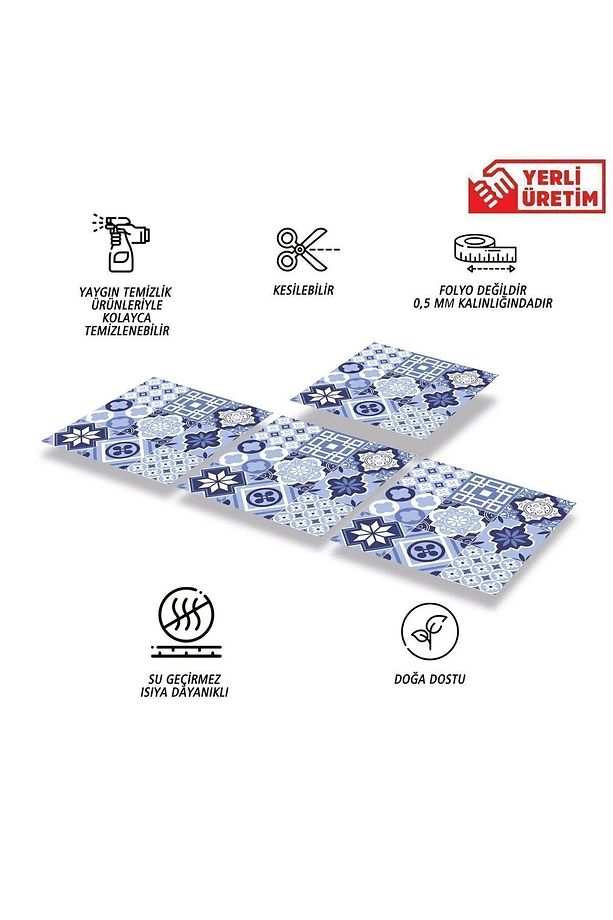 Kendinden Yapışkanlı Yeni Mavilim Desenli Pvc Karo 30x30 Cm (11 ADET) 1m2 - 6