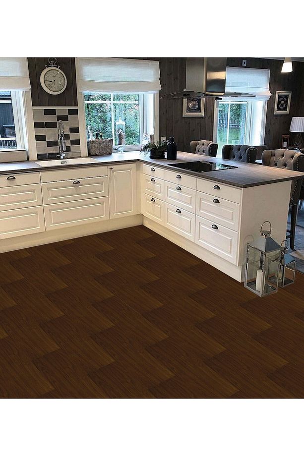 Kendinden Yapışkanlı Teak Desenli PVC Parke 25x80 cm / 5 Adet / 1 m² - 7