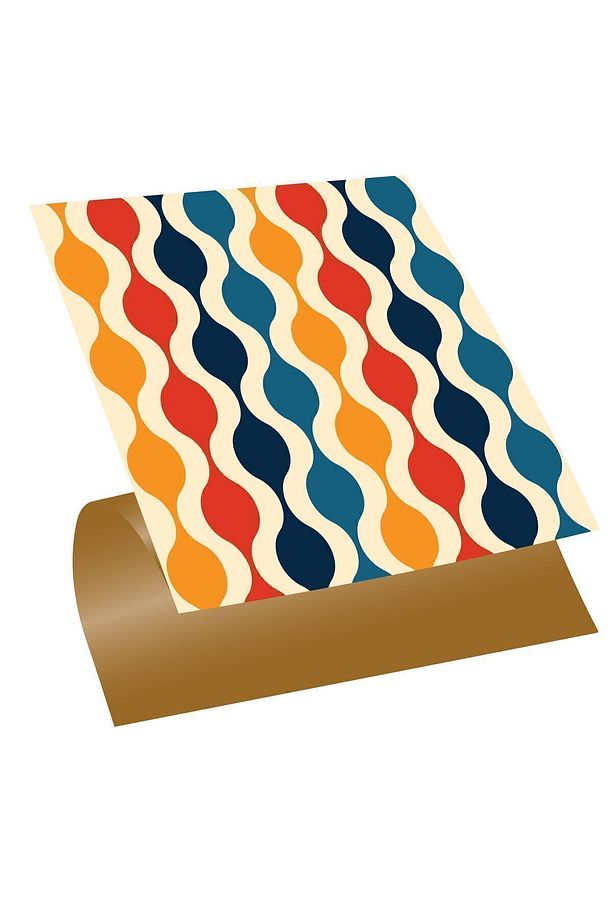 Kendinden Yapışkanlı Renkli Dalga Desenli Pvc Karo 30x30 Cm (4 Adet) 0,36 M2 - 1