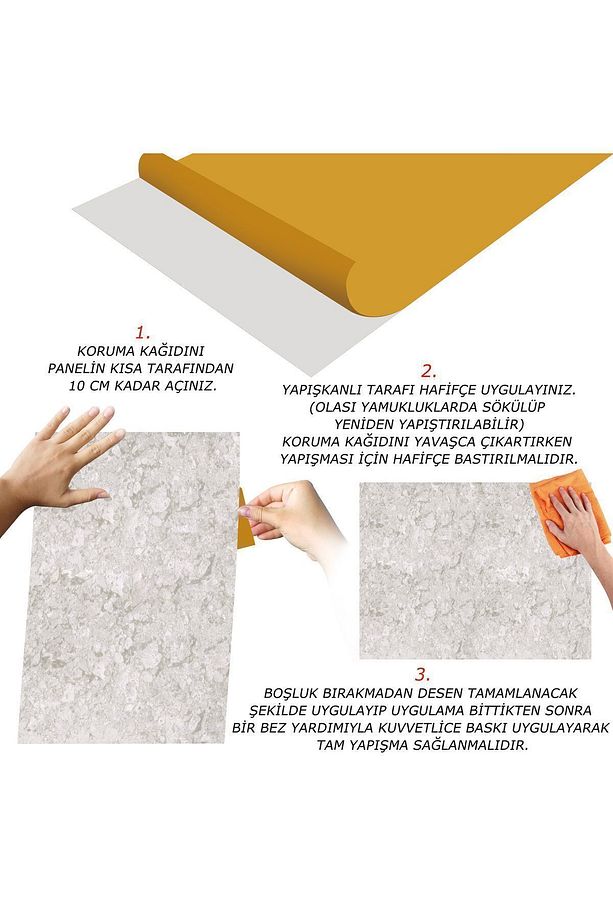 Kendinden Yapışkanlı Gri Lekeli Desenli Pvc Panel 41x62 Cm (12 Adet) 3 M² - 6