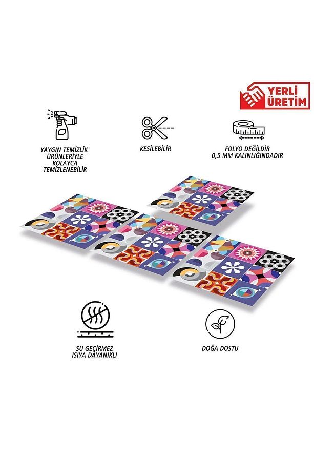 Kendinden Yapışkanlı Şeker Desenli Pvc Karo 30x30 Cm (11 Adet) 1m2 - 3