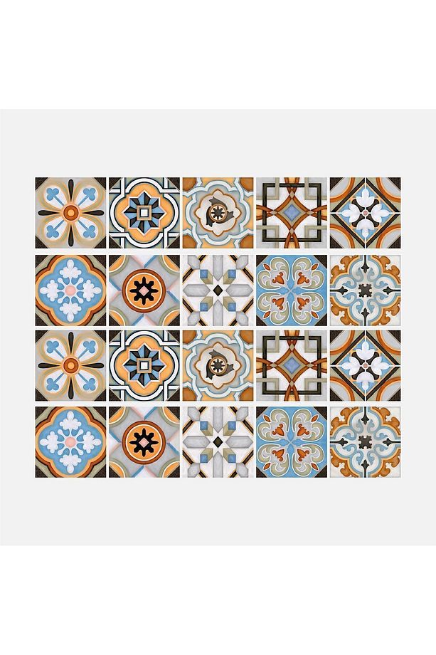 Kendinden Yapışkanlı Fas2 Desenli Pvc Karo 10x10 Cm 20'li Paket - 1