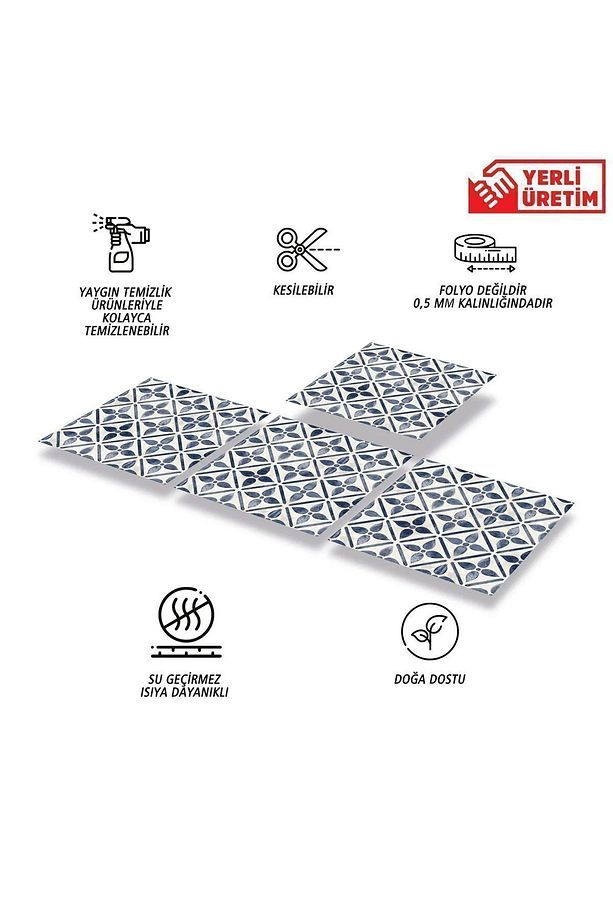 Kendinden Yapışkanlı Zemin Duvar Kaplama Serenıty Desenli Pvc Karo 30x30 Cm (4 ADET) 0,36 M2 - 2