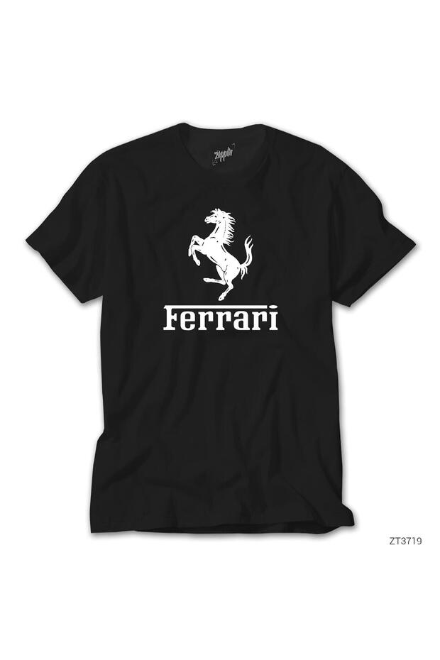 Ferrari Logo Siyah Tişört - 1